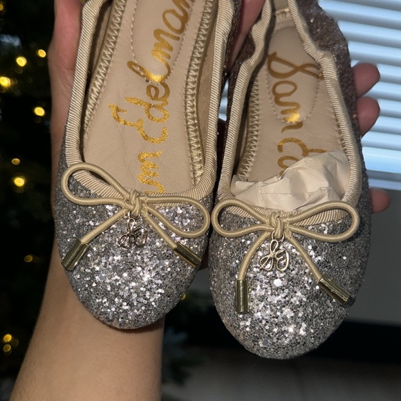 Sam Edelman Gold Glitter Ballet Flats - Picture 4 of 6